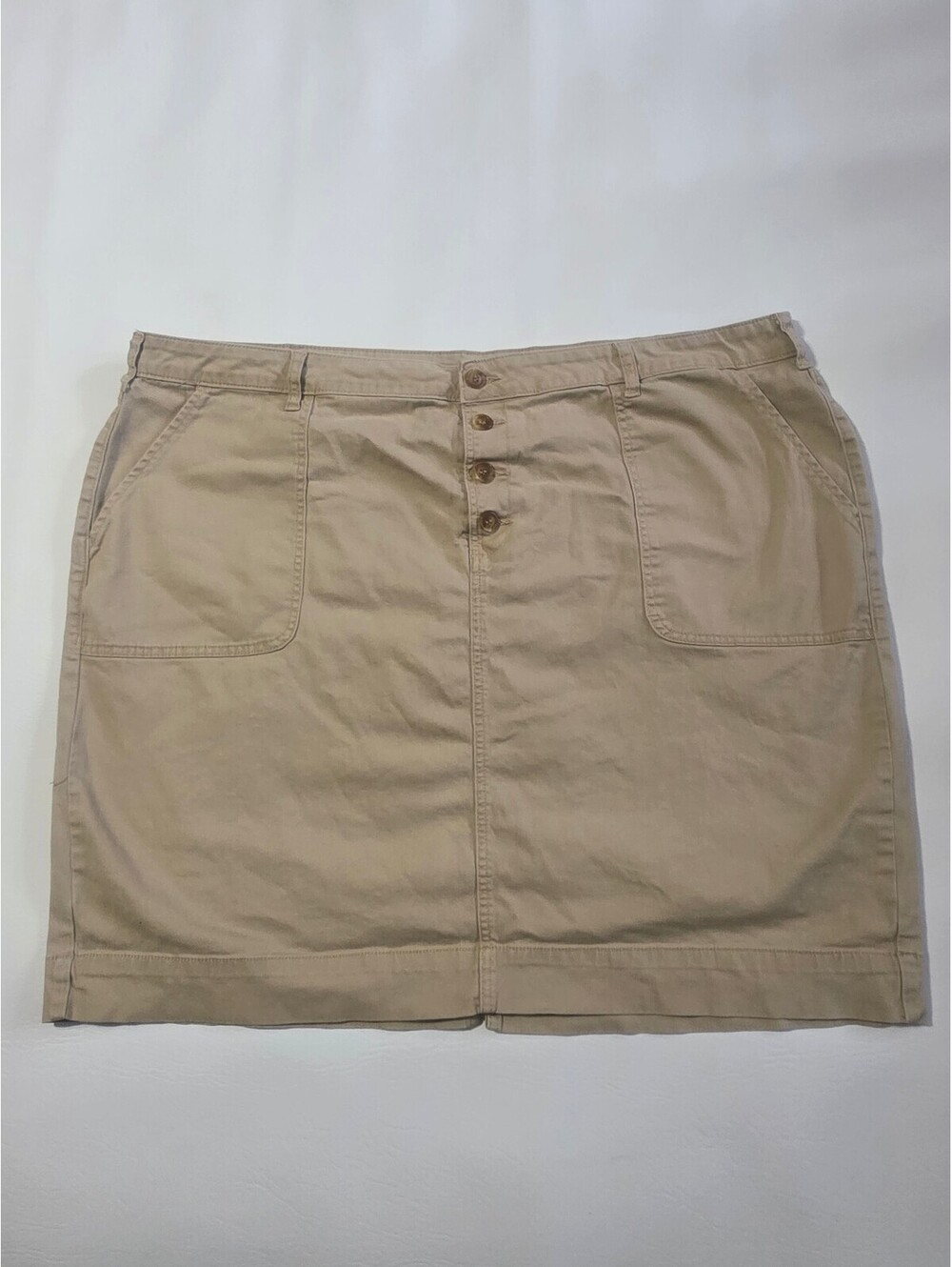 Lane Bryant Khaki Button-Front Skirt